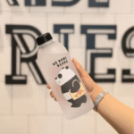 Cartoon Transparent Frosted Leak-Proof Panda Bear Water Bottle 1000ml - Image 3