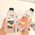 Cartoon Transparent Frosted Leak-Proof Panda Bear Water Bottle 1000ml - Image 5