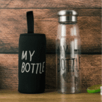 Jazz Style Glass Water Bottle with Aluminum Cap - Image 3