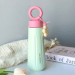 Simple stainless steel thermos for girls flower handle thickened vacuum outdoor portable travel cup - Image 5