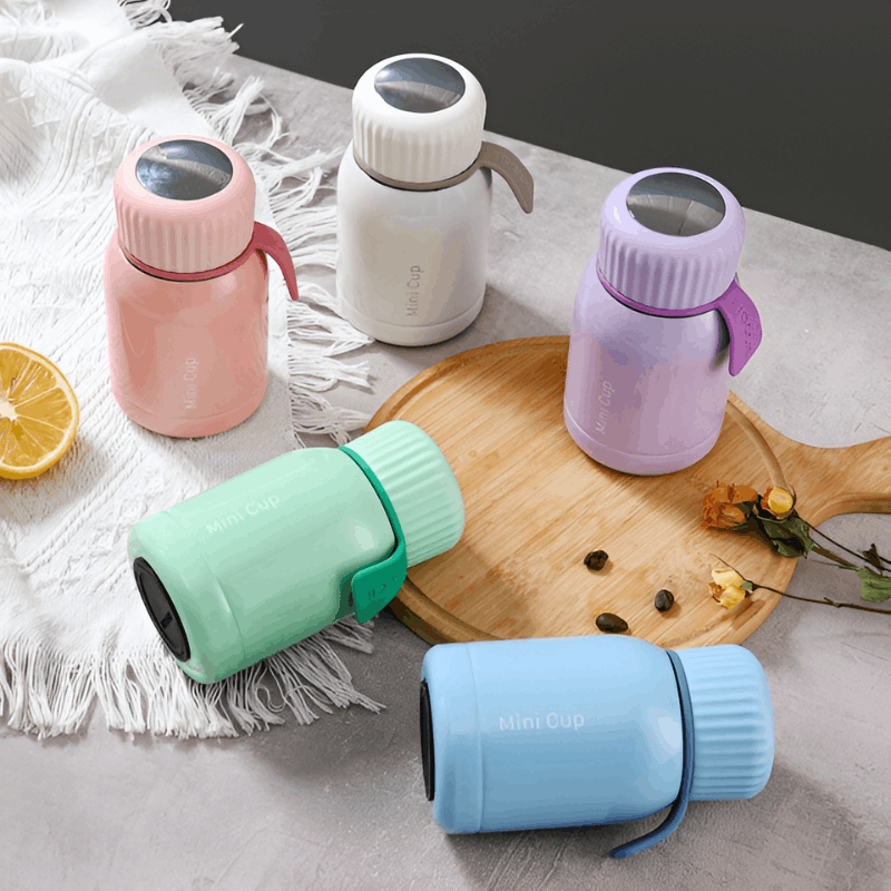 e (7) Stainless Steel Big Belly Thermos Small Fat Ding Portable flask with Led temperature display - Image 1