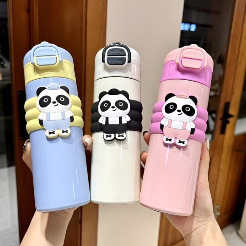 h (7) Double Drink Panda Thermos Children's Cute 316 Stainless Steel Portable Water Bottle - Image 1