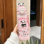 Panda Thermos Stainless Steel Kidsren's Student Portable Straw+Rope Water Kettle - Image 6