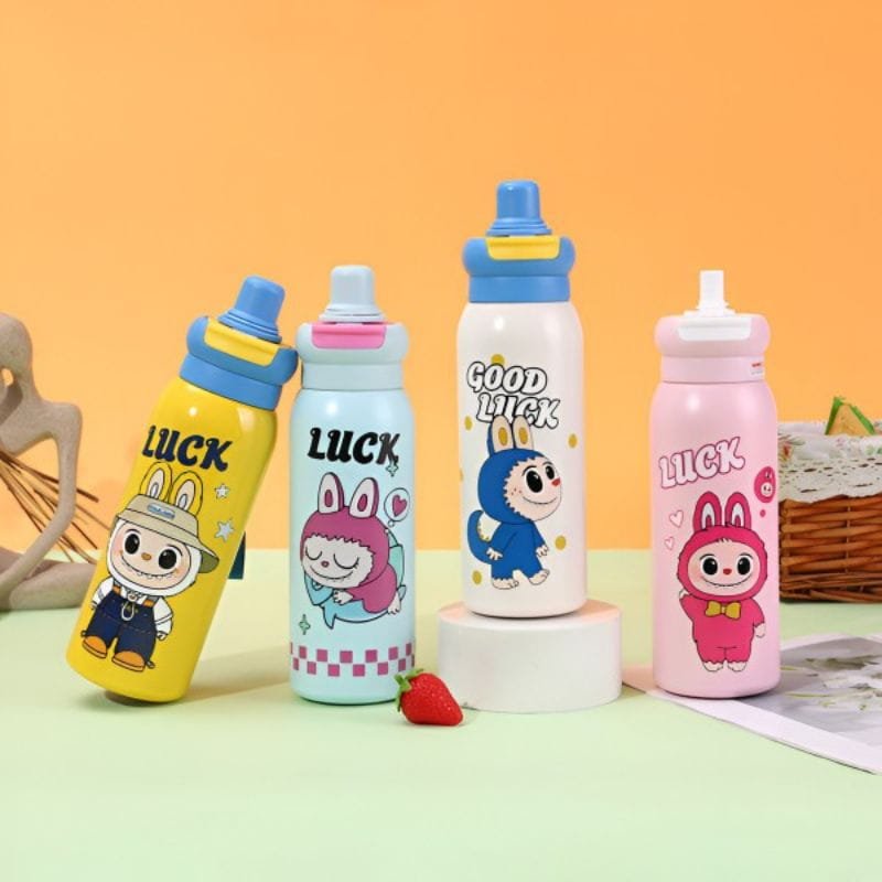 q (3) Cute Labubu Thermos for Students and Kidsren Double Drinking Portable Sports 316 - Image 1