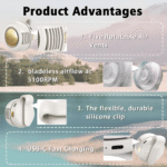 Small Cyclone Bladeless USB Charging Neck Hanging & Waist Hanging Portable Pocket Turbo Fan - Image 6